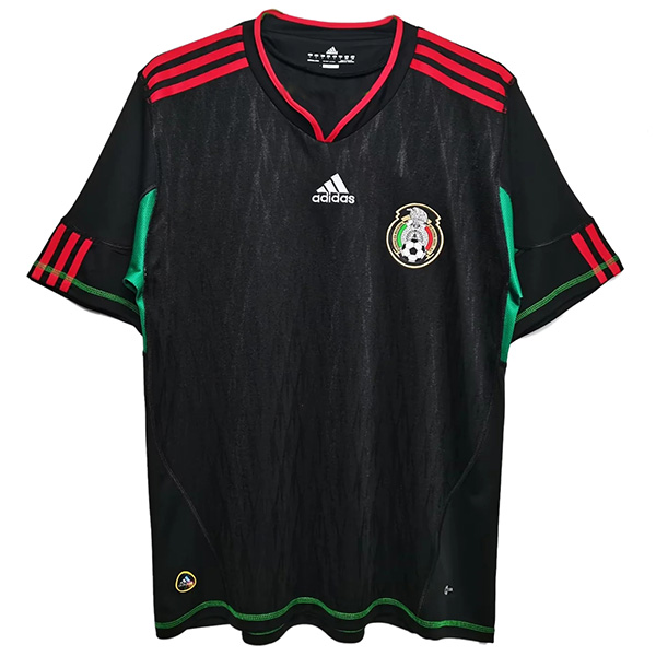 Mexico black retro jersey soccer uniform men's football kit sports top shirt 2010